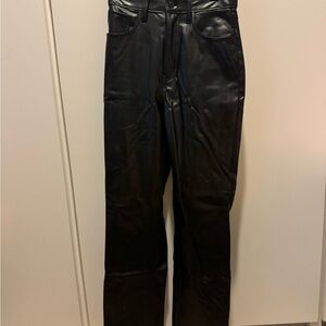 Abercrombie & Fitch High Rise 90s Straight Vegan Leather Pant